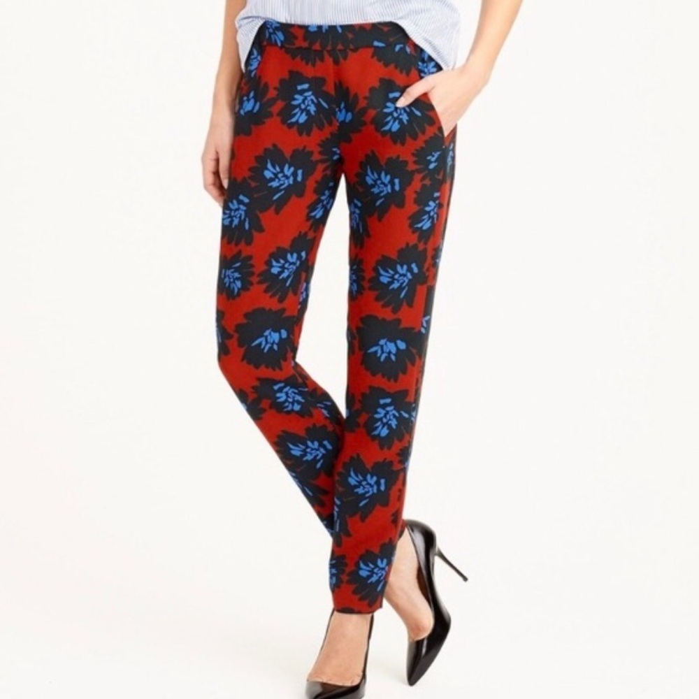 50%offw❤️ jCrew 💋Firework Floral Pants size 2 elastic waist 30” inseam sk91